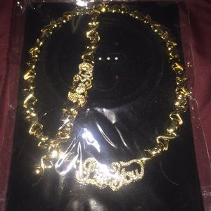 Gold plated necklace and bracelet